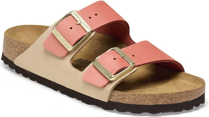Women's Arizona Nubuck Leather Sandal - Narrow Width In Mars Red/sandcastle