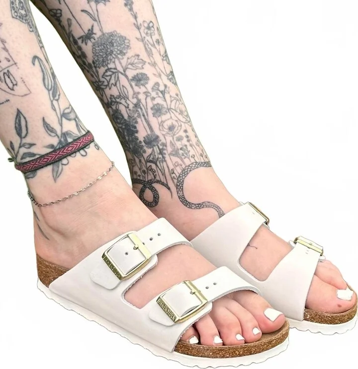 Women's Arizona Nubuck Leather Sandals In Antique White