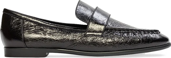 Women's Arrow Leather Loafers - Black - Size 8