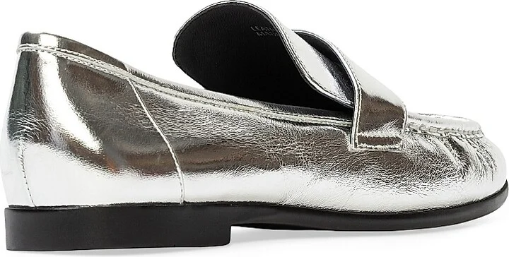 Women's Arrow Metallic Loafers - Silver Crinkle Metallic - Size 5 - Image 5