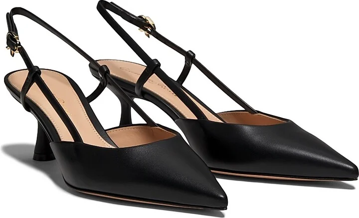 Women's Ascent 55MM Leather Slingback Pumps - Black - Size 5 - Image 2