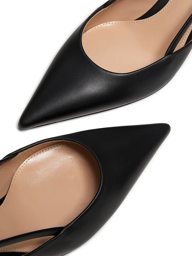 Women's Ascent 55MM Leather Slingback Pumps - Black - Size 5 - Image 6