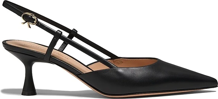 Women's Ascent 55MM Leather Slingback Pumps - Black - Size 5