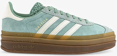 Womens Ash Green Offwhite Gum Gazelle Bold Suede Low-Top Trainers Eur 39 / 6 Uk Women