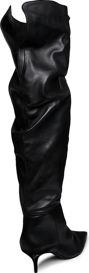 Women's Ashlee Leather Over-the-Knee Boots - Black - Size 5 - Image 3
