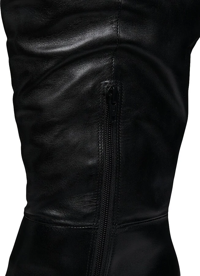 Women's Ashlee Leather Over-the-Knee Boots - Black - Size 5 - Image 5