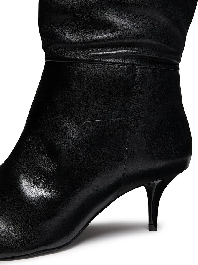 Women's Ashlee Leather Over-the-Knee Boots - Black - Size 5 - Image 6