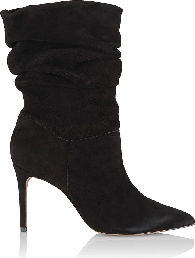 Women's Ashlee Nubuck High-Heel Boots - Black - Size 5
