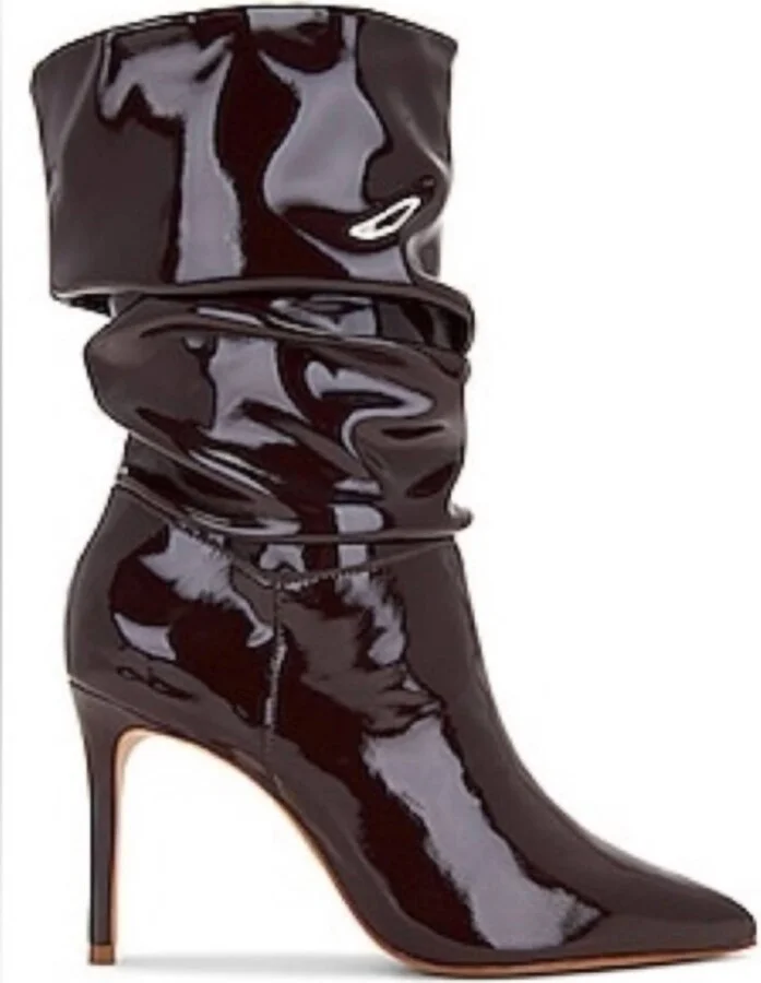 Women's Ashlee Slouchy Patent Leather Bootie In Espresso Brown