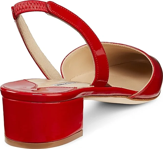 Women's Aspro Patent Leather Slingback Pumps - Red - Size 5 - Image 3