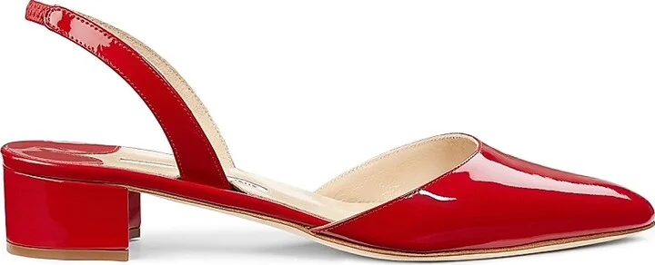 Women's Aspro Patent Leather Slingback Pumps - Red - Size 5