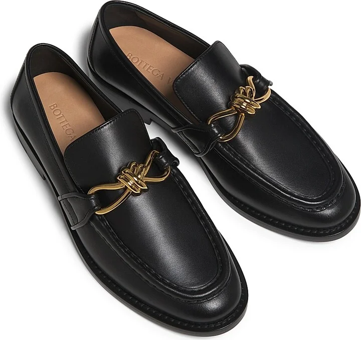 Women's Astair Knot Leather Loafers - Black - Size 5.5 - Image 4