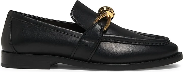 Women's Astair Knot Leather Loafers - Black - Size 5.5