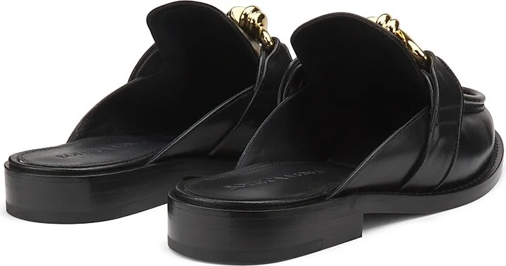 Women's Astaire Knot-Accented Leather Mules - Black - Size 6 - Image 3