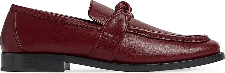 Women's Astaire Leather Knot Loafers - Merlot - Size 6.5