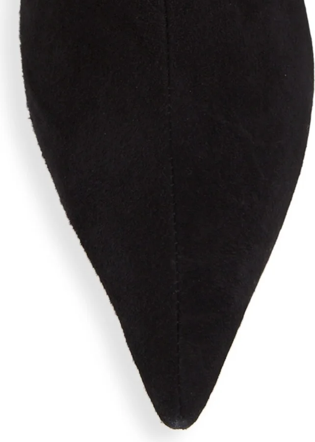 Women's Asya 100MM Suede Wedge Booties - Black - Size 5 - Image 4