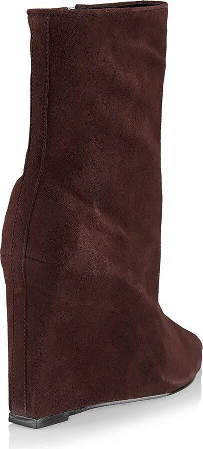 Women's Asya Suede Wedge Booties - Dark Chocolate - Size 5 - Image 3