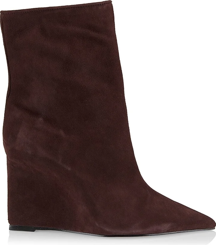 Women's Asya Suede Wedge Booties - Dark Chocolate - Size 5