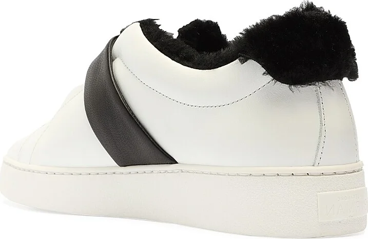 Women's Asymmetric Clarita Leather Slip-On Sneakers - White Beige - Size 5 - Image 4