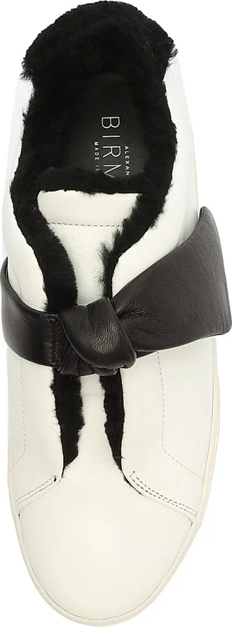 Women's Asymmetric Clarita Leather Slip-On Sneakers - White Beige - Size 5 - Image 6