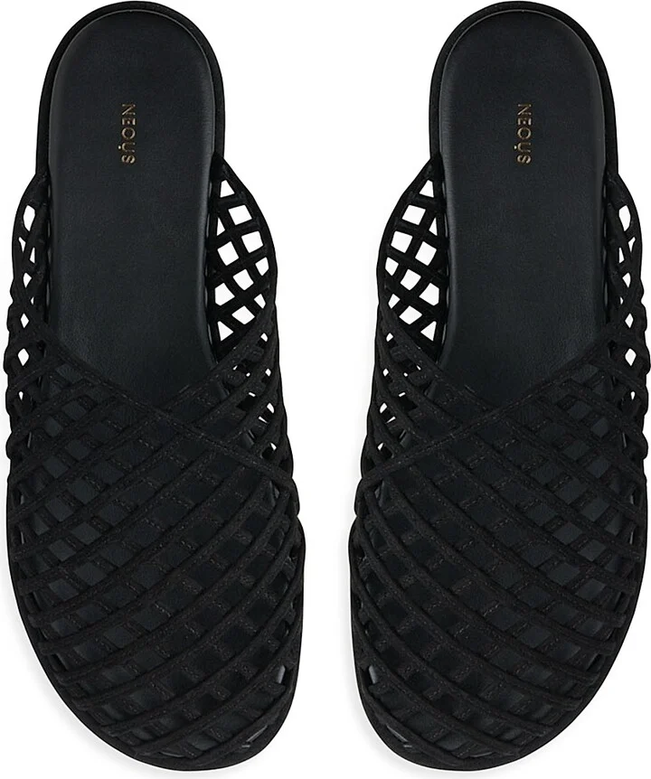 Women's Atik Woven Leather Flat Mules - Dark Chocolate - Size 5 - Image 5