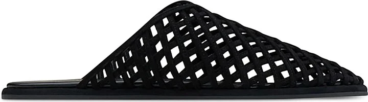 Women's Atik Woven Leather Flat Mules - Dark Chocolate - Size 5 - Image 6