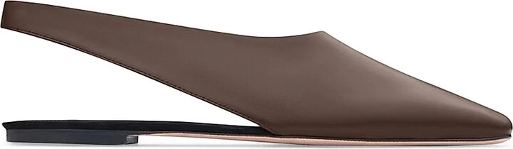 Women's Atlas Leather Slingback Flats - Dark Chocolate - Size 6