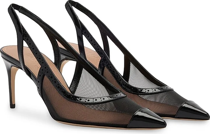 Women's Aubrey 70MM Mesh Slingback Pumps - Black - Size 10 - Image 2