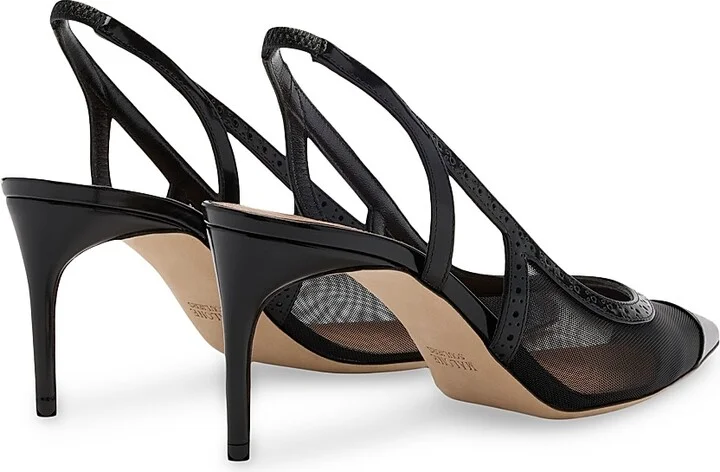 Women's Aubrey 70MM Mesh Slingback Pumps - Black - Size 10 - Image 3