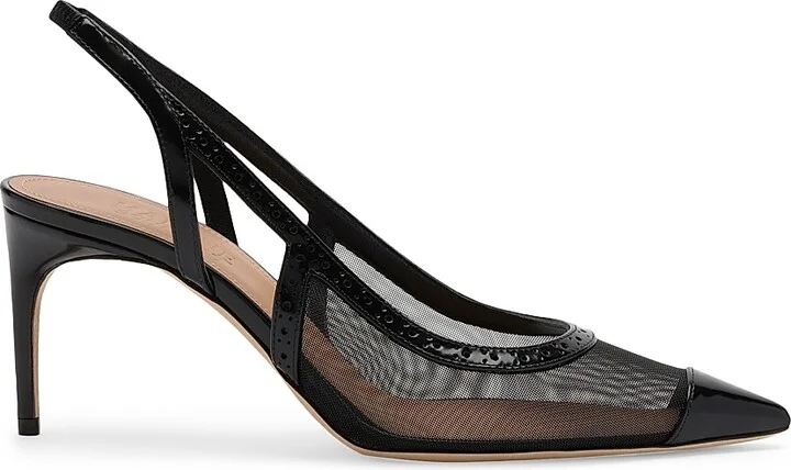 Women's Aubrey 70MM Mesh Slingback Pumps - Black - Size 10