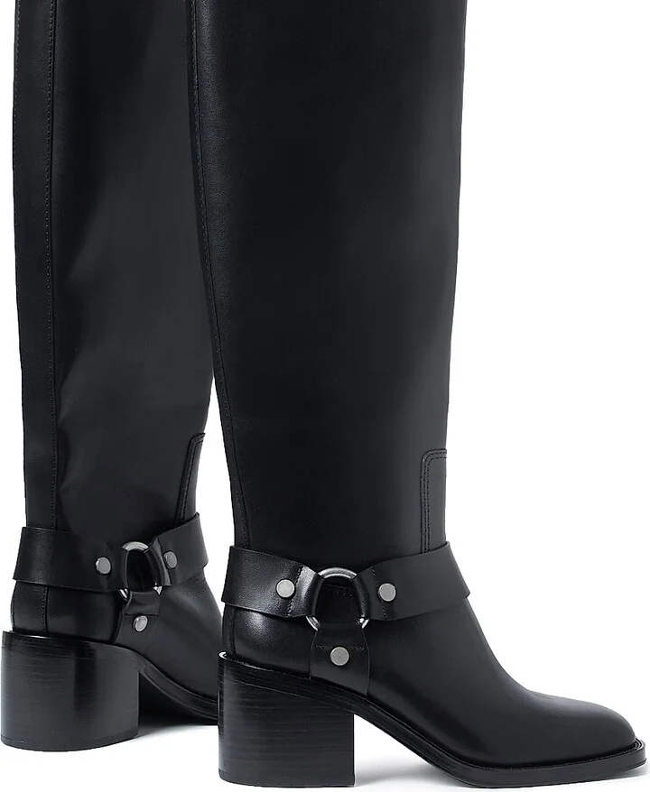 Women's Audrey 70MM Leather Knee-High Boots - Black - Size 12 - Image 3