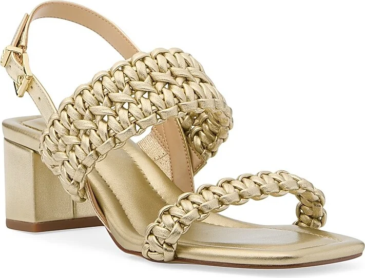 Women's Audrina Metallic Block Heel Sandal - Pale Gold - Size 5 - Image 2