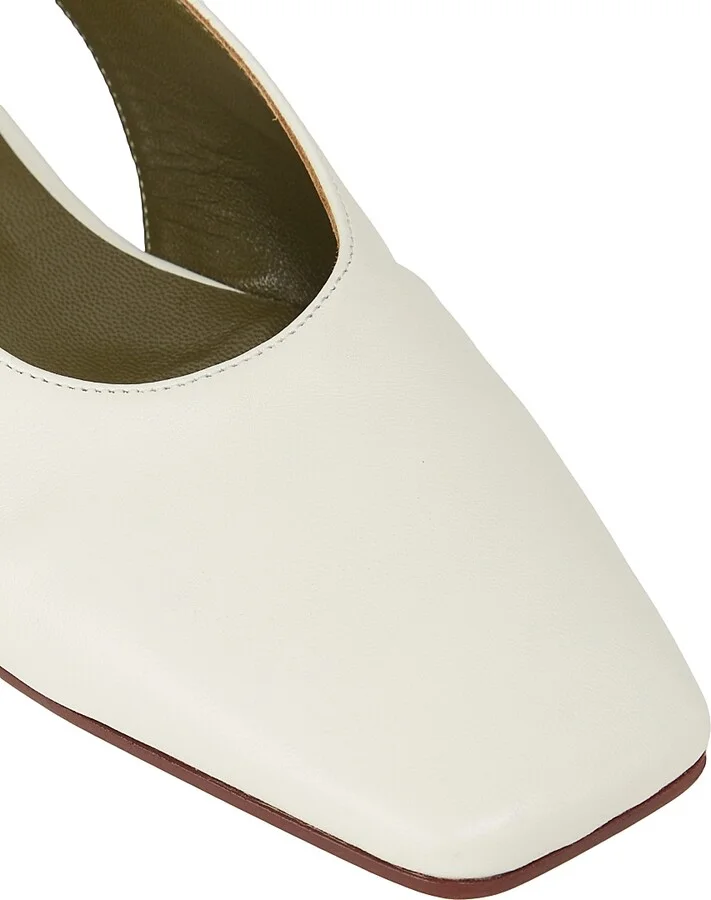 Women's Augusta Chain-Link Leather Slingback Flats - Natural - Size 6 - Image 6