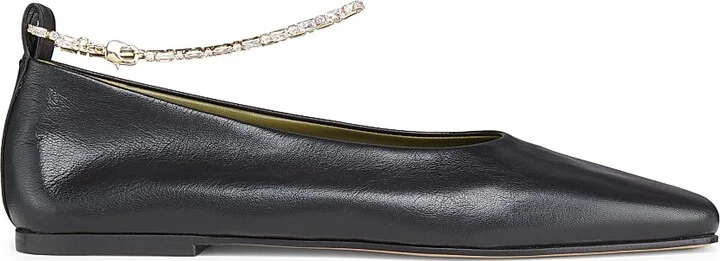 Women's Augusta Leather Ballet Flats - Black - Size 5.5