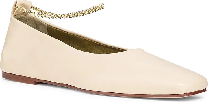 Women's Augusta Leather Ballet Flats - Light Beige - Size 5.5 - Image 2