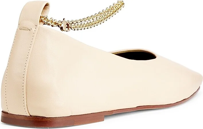 Women's Augusta Leather Ballet Flats - Light Beige - Size 5.5 - Image 3