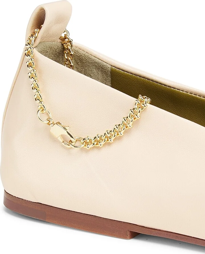 Women's Augusta Leather Ballet Flats - Light Beige - Size 5.5 - Image 5