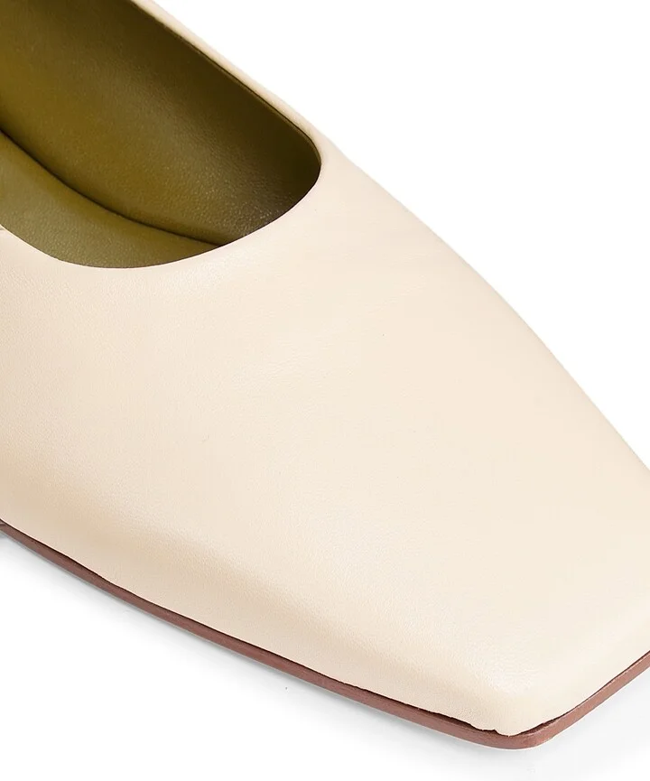 Women's Augusta Leather Ballet Flats - Light Beige - Size 5.5 - Image 6