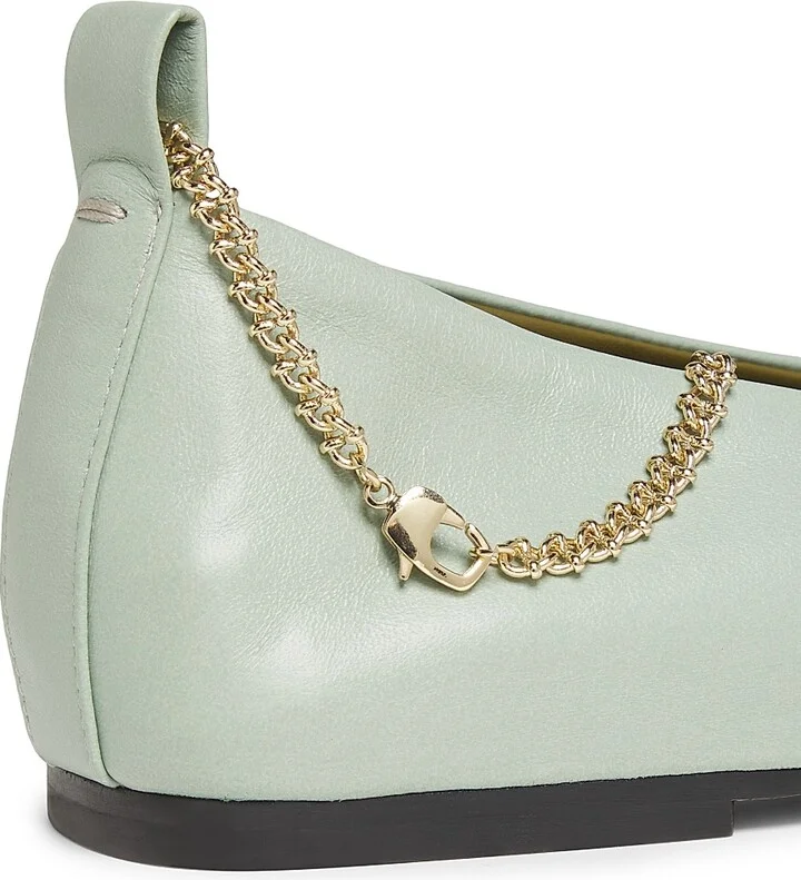 Women's Augusta Leather Ballet Flats - Light Pastel Green - Size 6.5 - Image 5