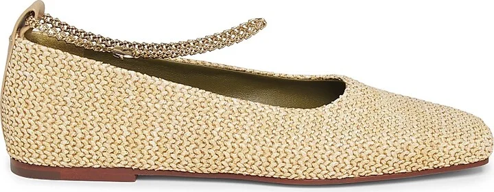 Women's Augusta Woven Ballet Flats - Natural - Size 9.5