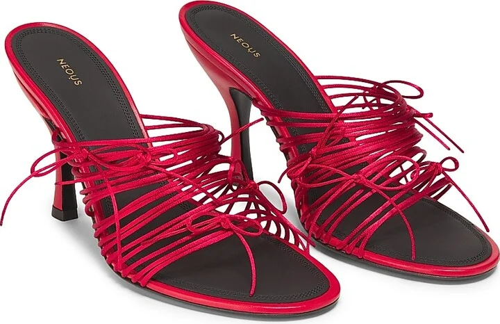 Women's Auriga 85MM Satin Mules - Red - Size 5 - Image 2