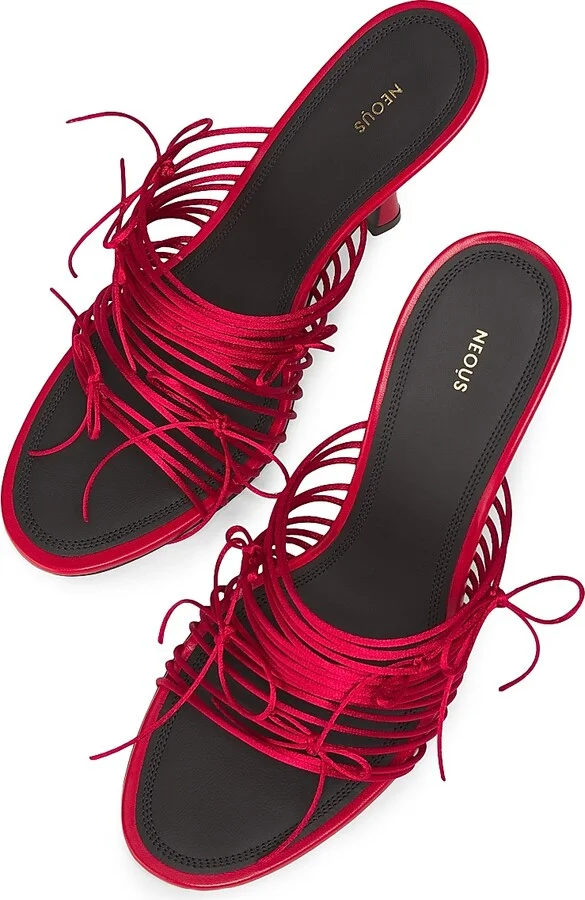 Women's Auriga 85MM Satin Mules - Red - Size 5 - Image 4