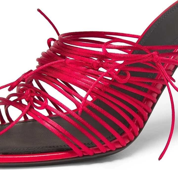 Women's Auriga 85MM Satin Mules - Red - Size 5 - Image 5