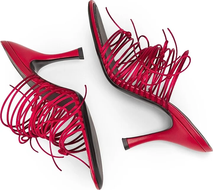 Women's Auriga 85MM Satin Mules - Red - Size 5 - Image 6