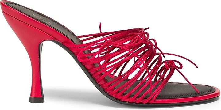 Women's Auriga 85MM Satin Mules - Red - Size 5