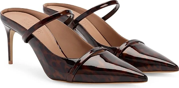 Women's Aurora 70MM Leopard Patent Leather Mules - Brown - Size 11 - Image 2