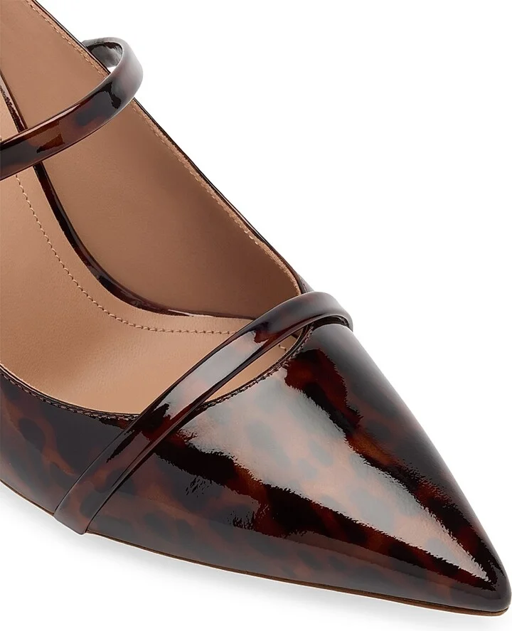 Women's Aurora 70MM Leopard Patent Leather Mules - Brown - Size 11 - Image 4