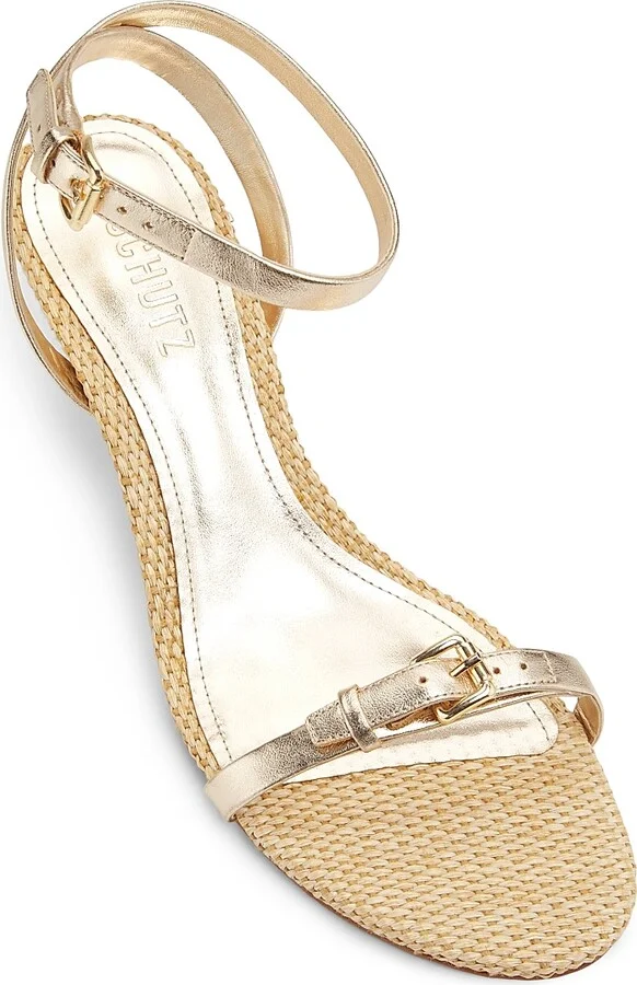 Women's Aurora 75MM Metallic Leather Sandals - Platina - Size 6.5 - Image 4