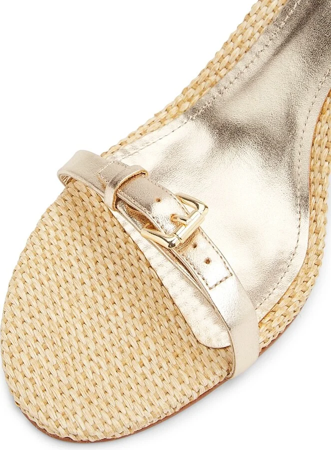 Women's Aurora 75MM Metallic Leather Sandals - Platina - Size 6.5 - Image 6
