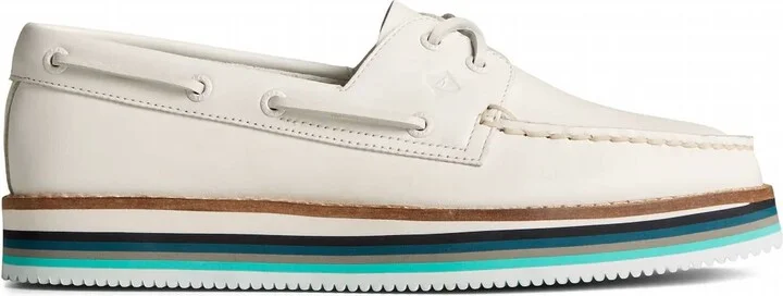 Women's Authentic Original Stacked Boat Shoe In White